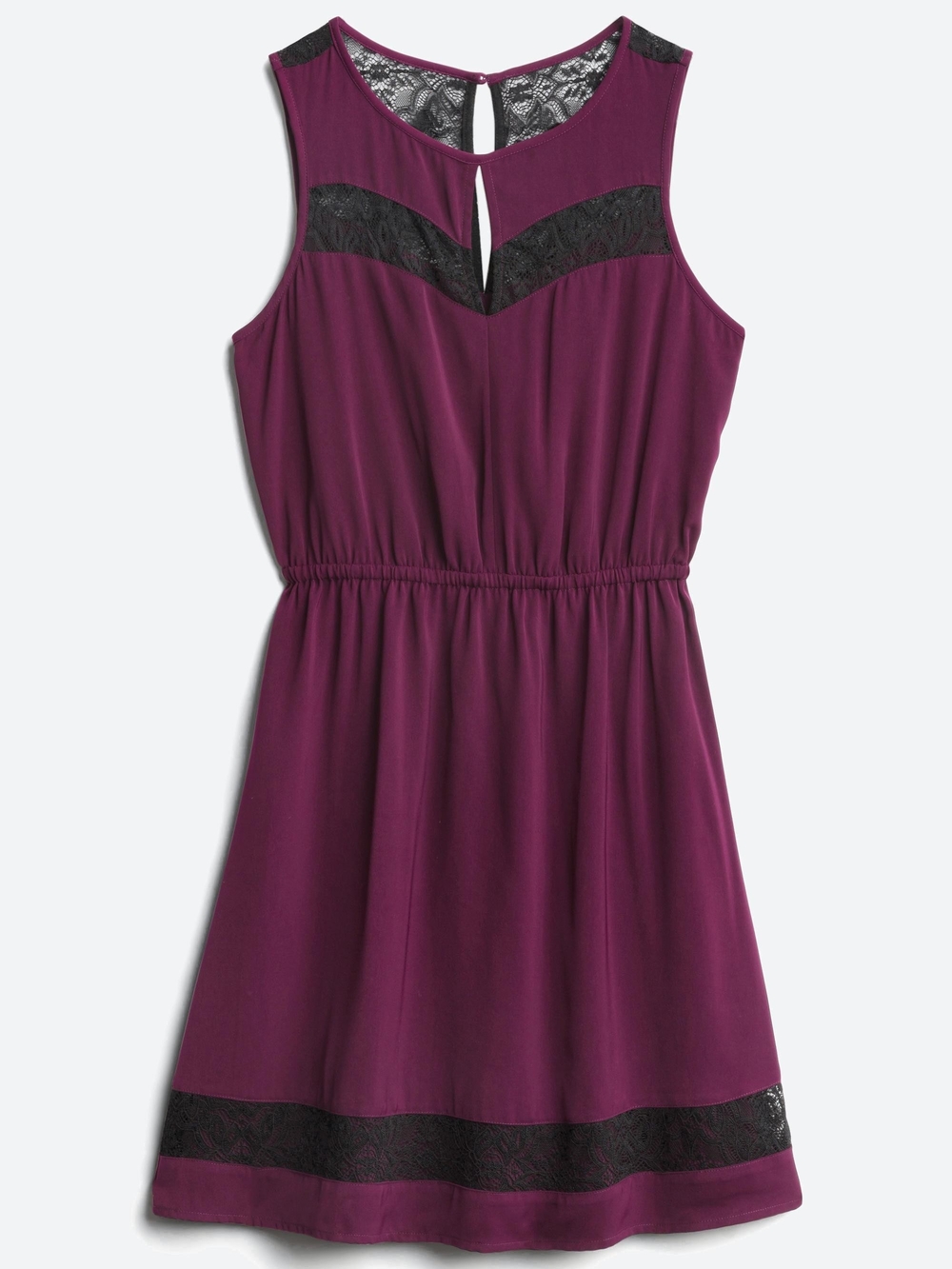 41 Hawthorn Pilar Sleeveless Plum Dress with Black Lace Trim